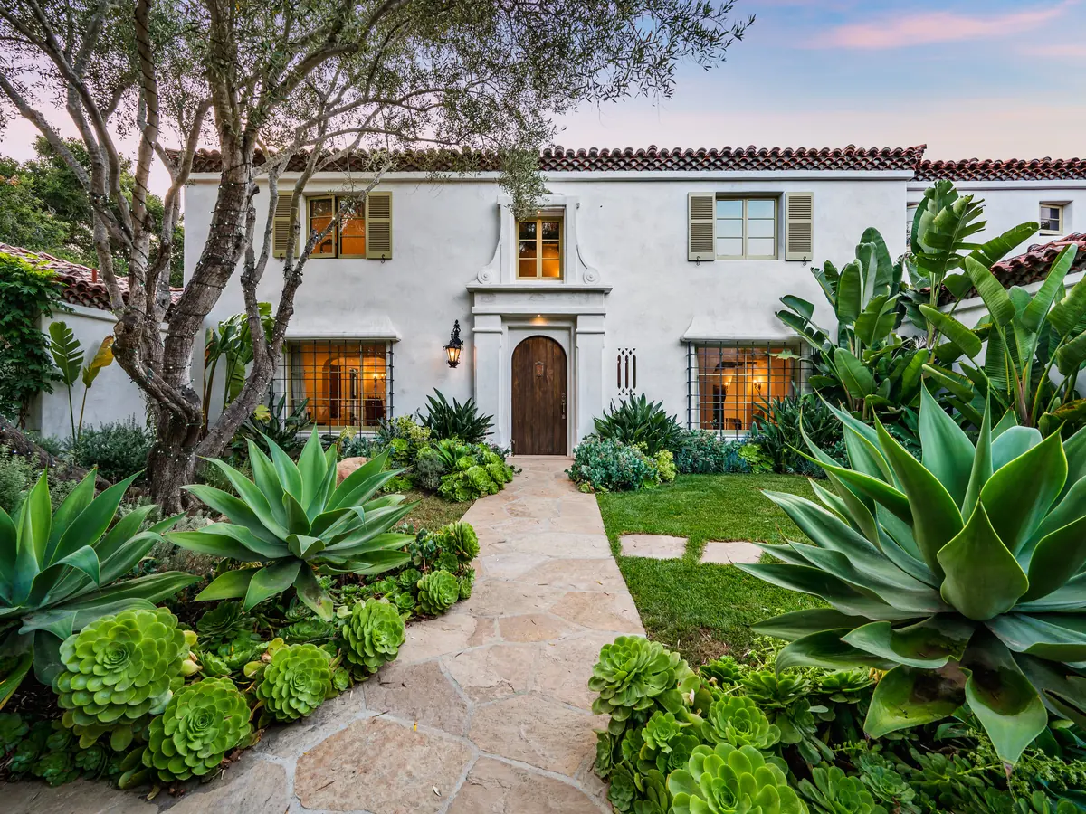 Spanish style South OC home with a drought tolerant succulent garden